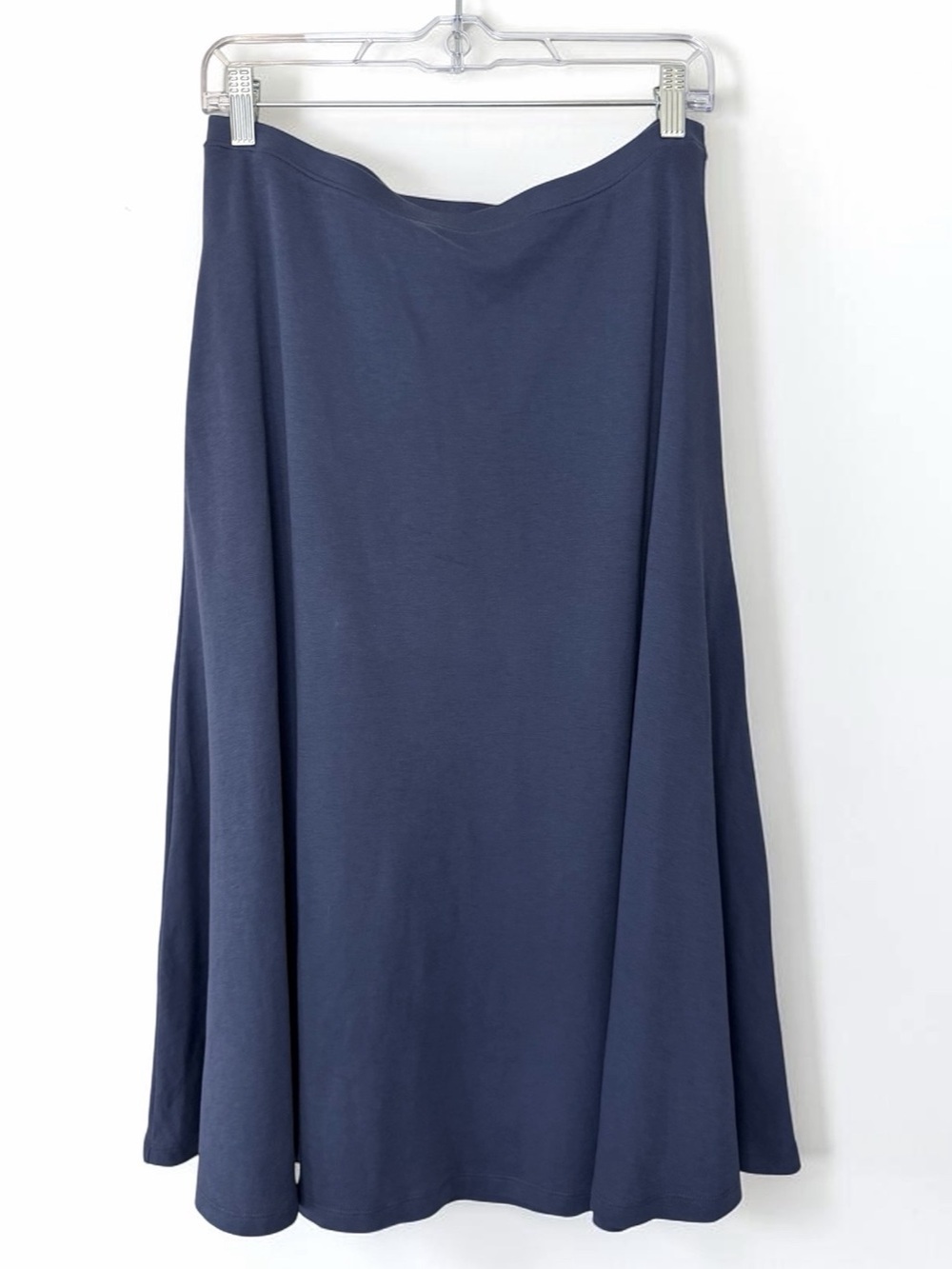 Peruvian Connection Blue Pima Cotton 
A-Line Midi Skirt Large
